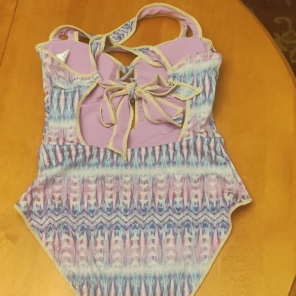 Colorful Patterned One-Piece Swimsuit - Picture 3 of 7